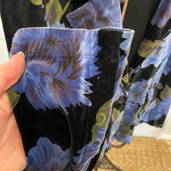 Caribbean Joe Large Floral Print Velvet Blazer Jacket 16 - Picture 8 of 11